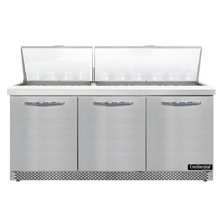 Continental Refrigerator SW72N30M-FB Mighty Top Sandwich Unit Front Breather 72"W