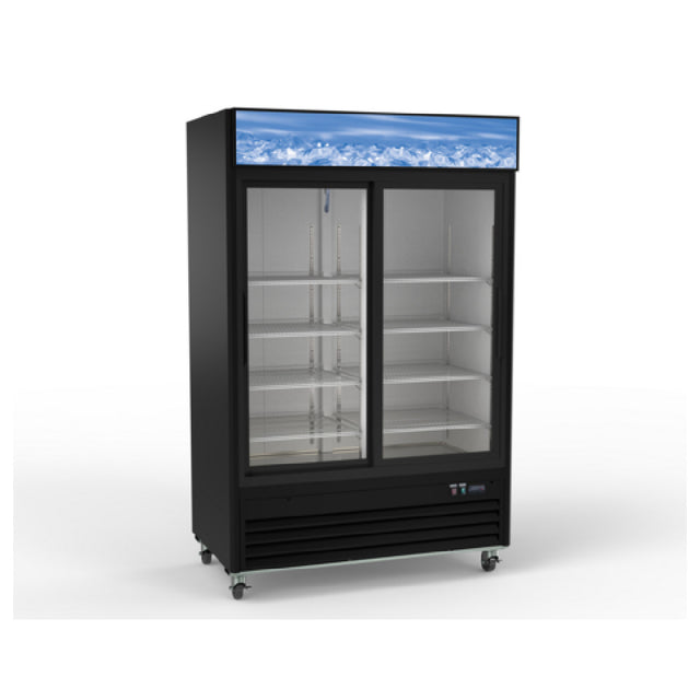 Hubert 15660 - Kratos® 67K-208 Sliding Door Refrigerated Merchandiser, 53.125” W X 31.875” D X 79.375” H