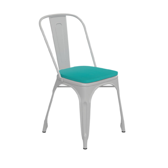 Flash Furniture CH-31230-WH-PL1M-GG Perry Stacking Side Chair 500 Lb. Weight Capacity