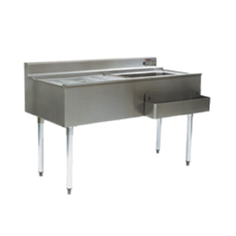 Eagle CWS4-22L 2200 Series Underbar Cocktail Workstation 48"W X 24"D 24" X 8"Deep Fully Insulated Ice Bin Left