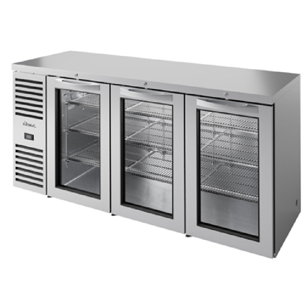 True Refrigeration TBR84-RISZ1-L-S-GGG-1 Refrigerated Back Bar Cooler Three-section