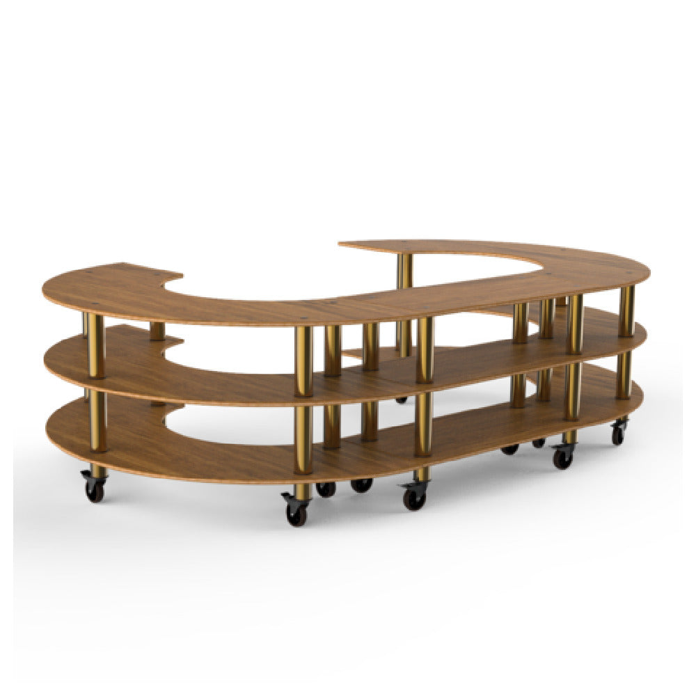 Steelite MGCMSA06BBXW - Kidney Shape Closed Stadium Station, 129.0" X 81.5" X 35.0"