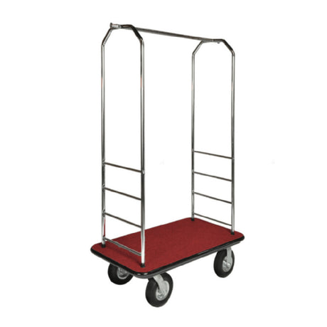 Central Specialties 2099BK-020-RED Easy Mover™ Bellman's Cart 43"W X 23"D X 72-1/2"H 1" Stainless Steel Frame