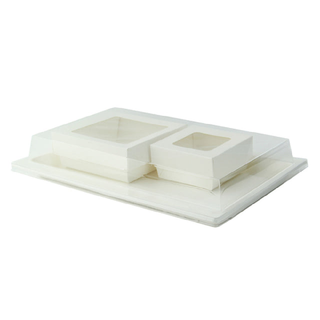 PacknWood APUKRAYWH2 - VIP Set, Includes: (2) White Sugarcane Tray - Atlas 1/2 - 10.7 X 7.5 X 0.75in - 100 Pcs (210APUTRP12)