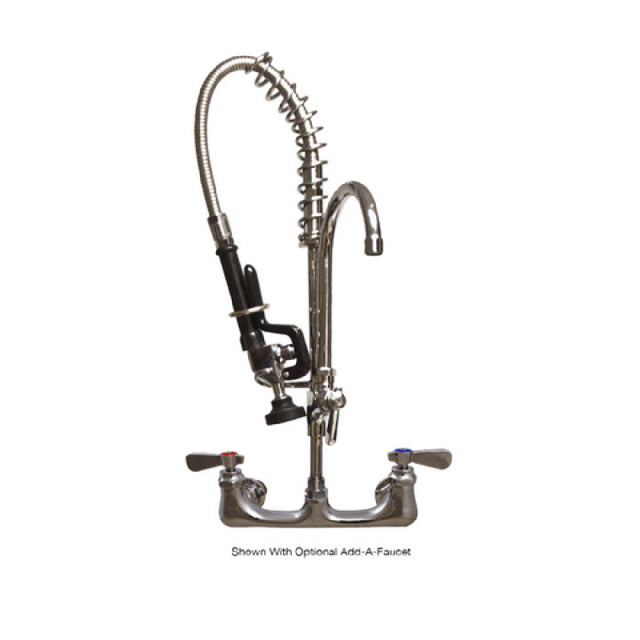 BK Resources BKF-SMPR-MINI OptiFlow™ Mini Pre-rinse 8" OC Faucet Triple-ply Hose Rated To 300 Psi