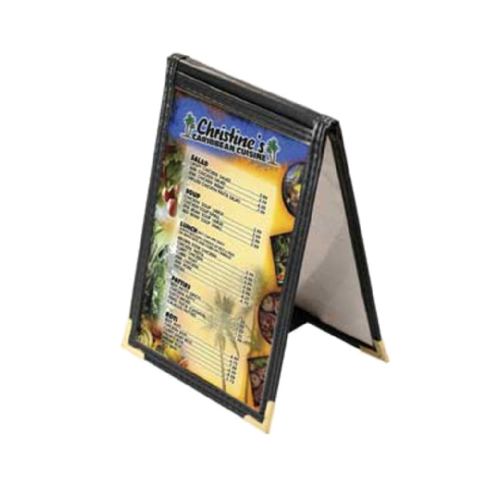 Menu Solutions SE134_BENGALINE-RED-GOLD-CORNER Menu Cover/Wine List Table Tent Design