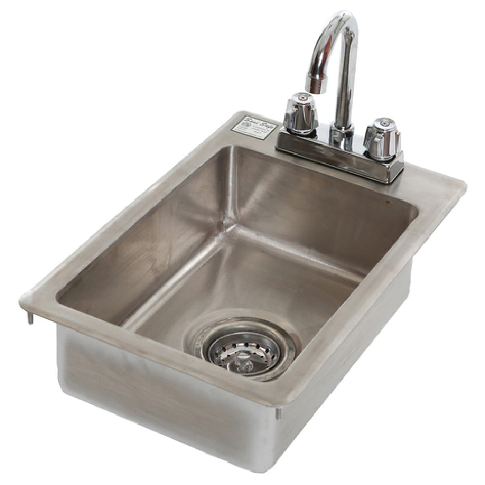 Klinger's Trading DHS1000 Hand Drop-In Sink One Compartment 10" Wide X 14" Front-to-back X 5" Deep Bowl