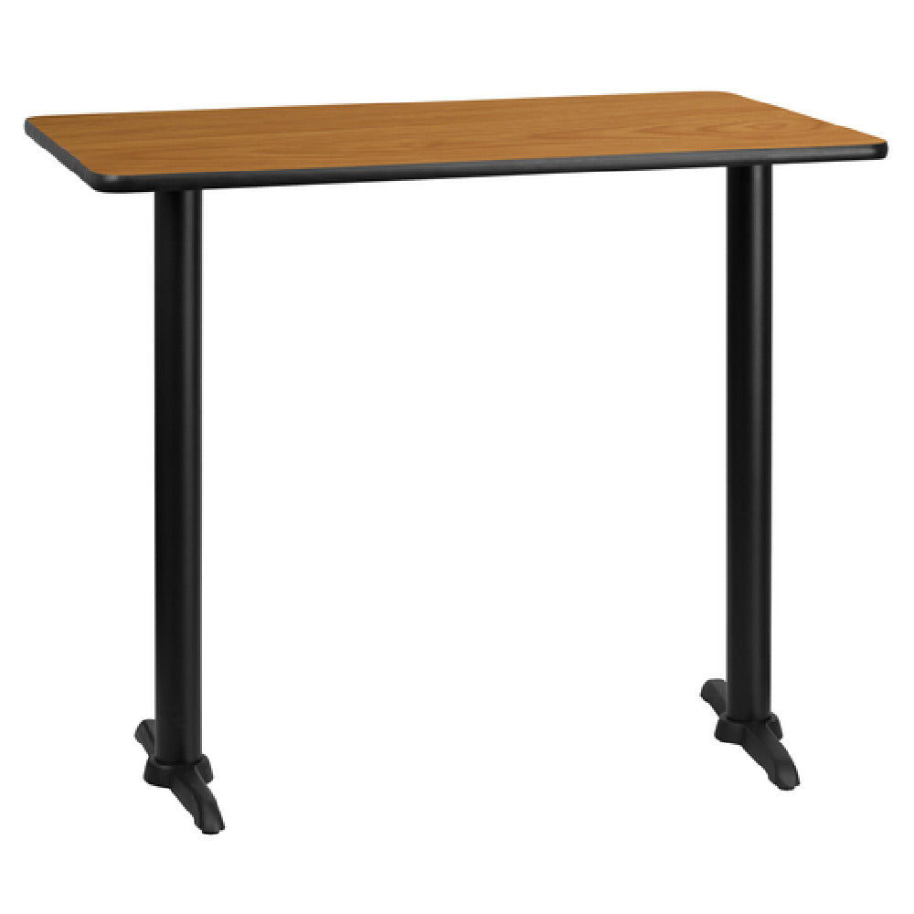 Flash Furniture XU-NATTB-3048-T0522B-GG Table 48”W X 30”D X 43-1/8”H Bar Height