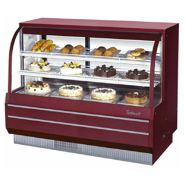 Turbo Air TCGB-60-R-N Refrigerated Bakery Display Case 60-1/2"W 19.4 Cu. Ft. Curved Front Tempered Glass