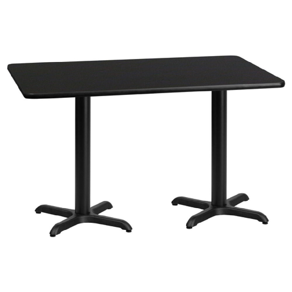 Flash Furniture XU-BLKTB-3060-T2222-GG Table 60"W X 30"D X 31-1/8"H Dining Height