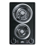 Summit CCE212BL Radiant Cooktop Electric Two-burner