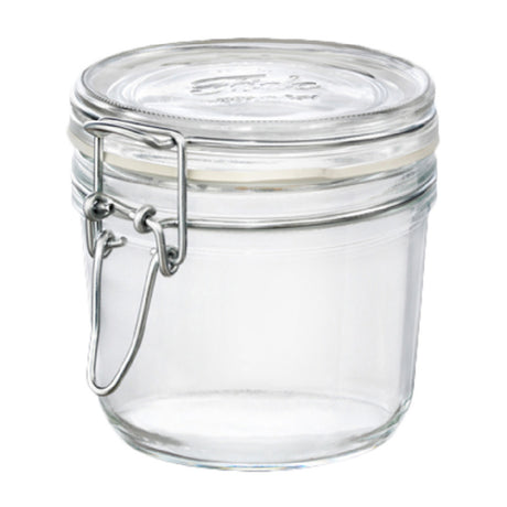 Steelite 4949Q468 Jar 14 Oz. (H 3-7/8" M 5" T 3-5/8" B 3-1/4") With Hinge Lid