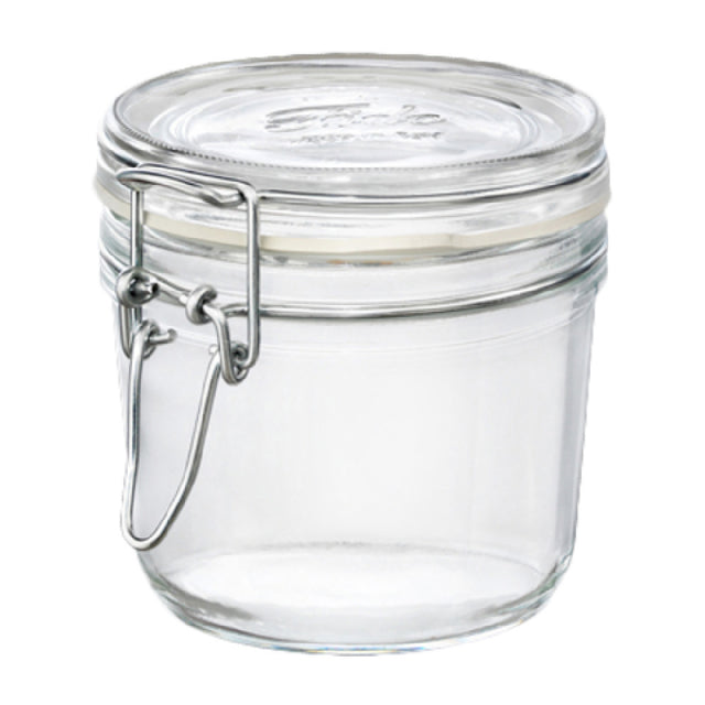 Steelite 4949Q468 Jar 14 Oz. (H 3-7/8" M 5" T 3-5/8" B 3-1/4") With Hinge Lid