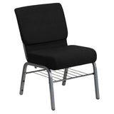 Flash Furniture XU-CH0221-BK-SV-BAS-GG Hercules Series Extra Wide Stacking Church Chair