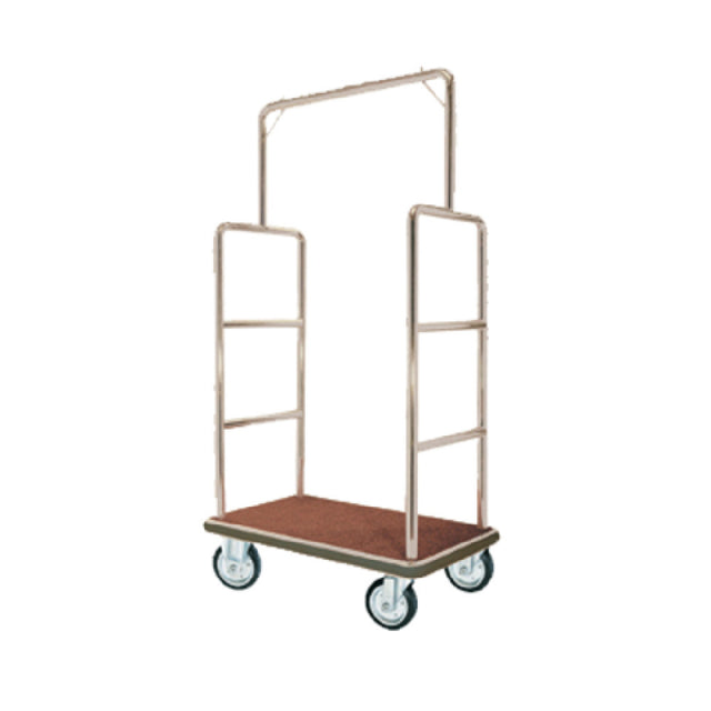 Aarco LC-1C Luggage Cart 24"W X 42"L X 72"H 1-1/2" Dia. Tubular Chrome Frame