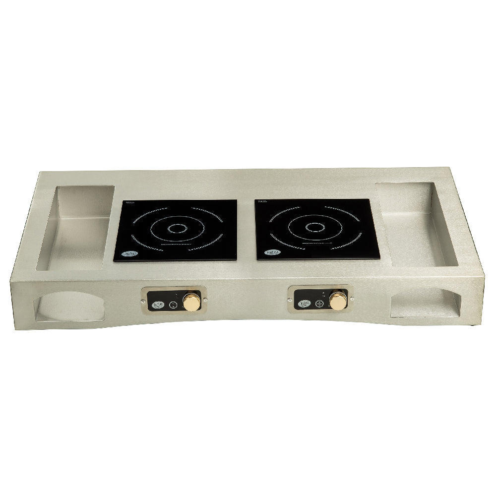 TableCraft Products CWSSACTION2BRA - Double Induction Action Station, 47.5" X 25.25" X 6"