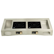 TableCraft Products CWSSACTION2BRA - Double Induction Action Station, 47.5" X 25.25" X 6"