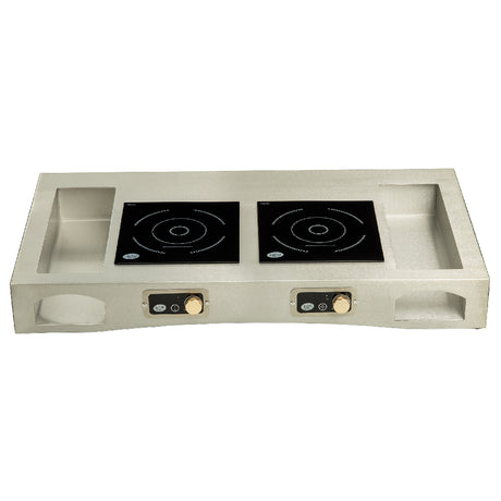 TableCraft Products CWSSACTION2BRA - Double Induction Action Station, 47.5" X 25.25" X 6"