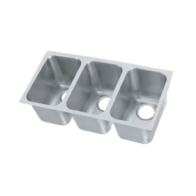 Vollrath 9103-1 Weld-In / Undermount Sink Three Compartment 14"W X 9"D X 9-3/4" Deep