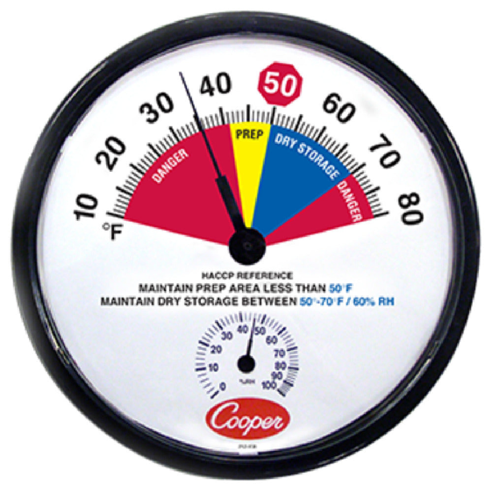 Cooper Atkins 212-158-8 Prep Area/ Dry Storage Thermometer 12" (30.5cm) Dia. Dial