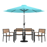 Flash Furniture XU-DG-304860064-UB19BTL-GG Patio Dining Table Set Includes (1) 48"W X 30"D Rectangular Table