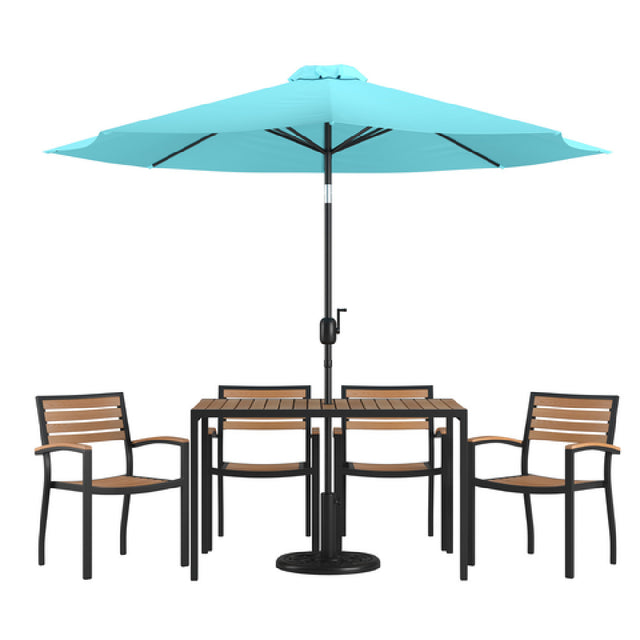 Flash Furniture XU-DG-304860064-UB19BTL-GG Patio Dining Table Set Includes (1) 48"W X 30"D Rectangular Table