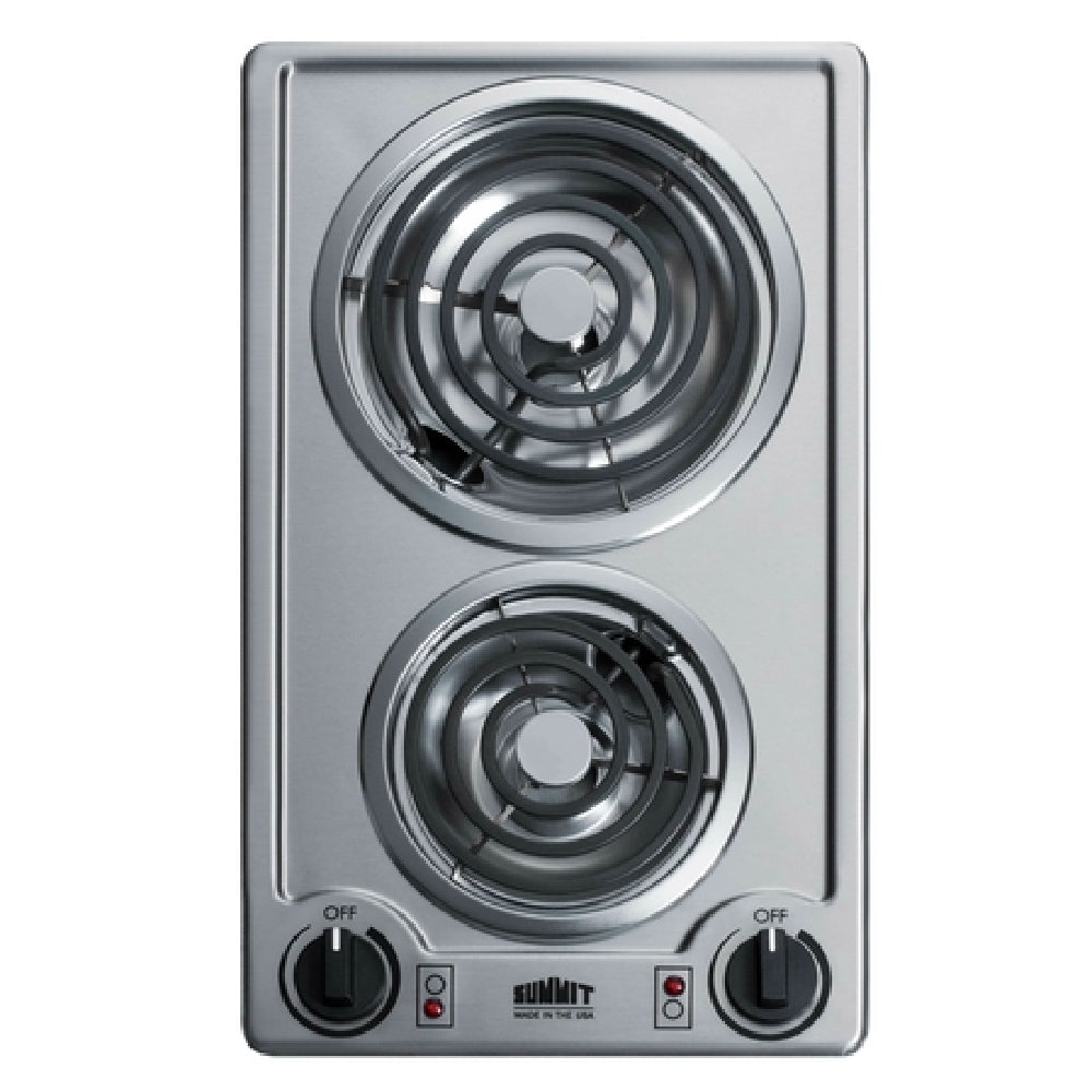 Summit CCE213SS Radiant Cooktop Electric Two-burner