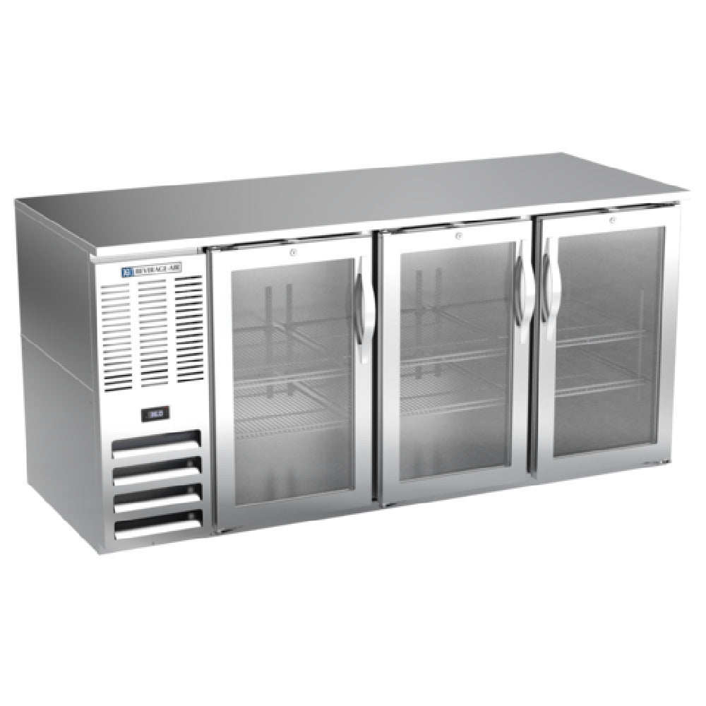 Beverage Air BB72HC-FG-S - Refrigerated Food Rated Back Bar Storage Cabinet, Three-section