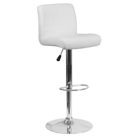 Flash Furniture DS-8101B-WH-GG Swivel Bar Stool Adjustable Height Contemporary Style