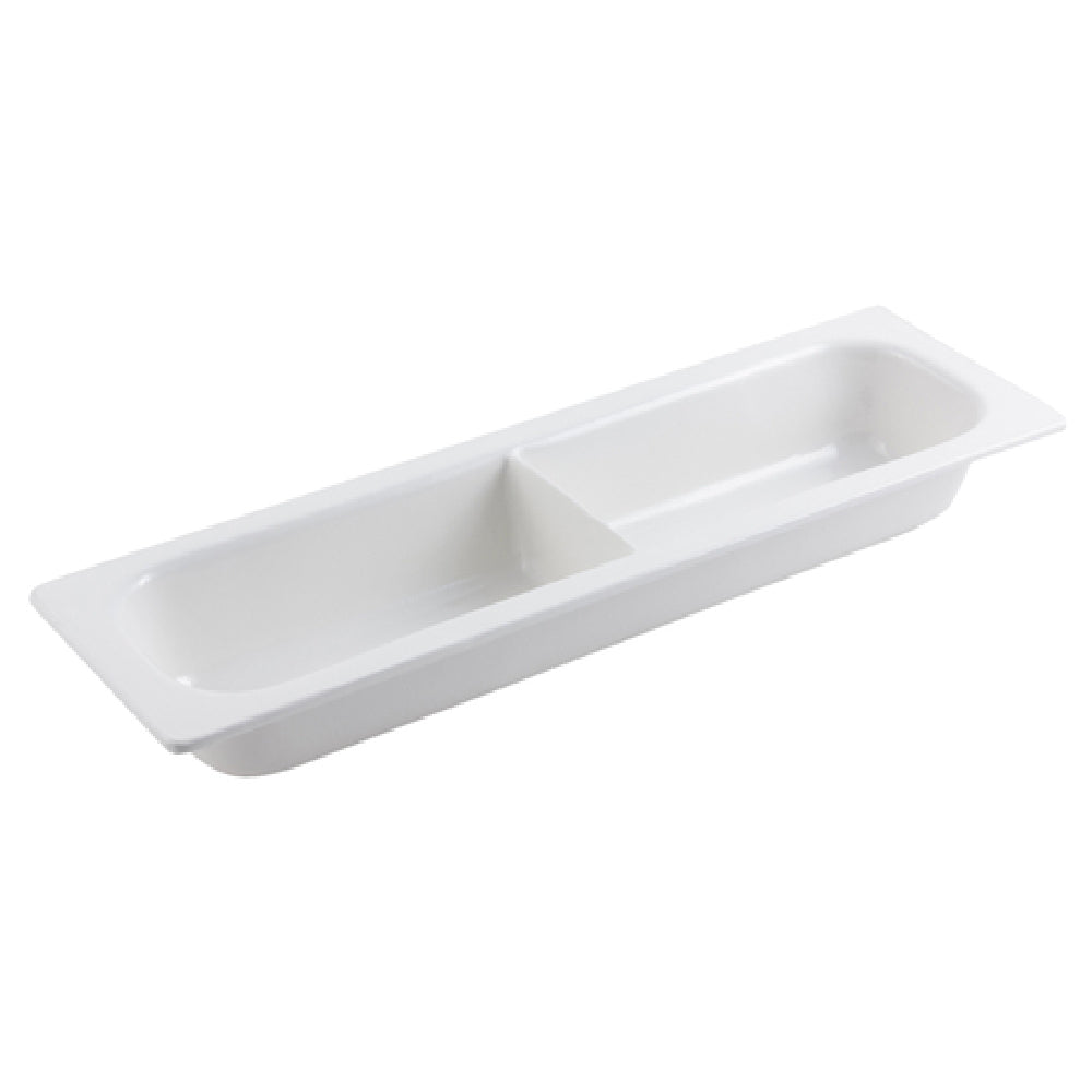 Bon Chef 5094DDKBLU Chafer Food Pan With Divider 1/2 Size Long