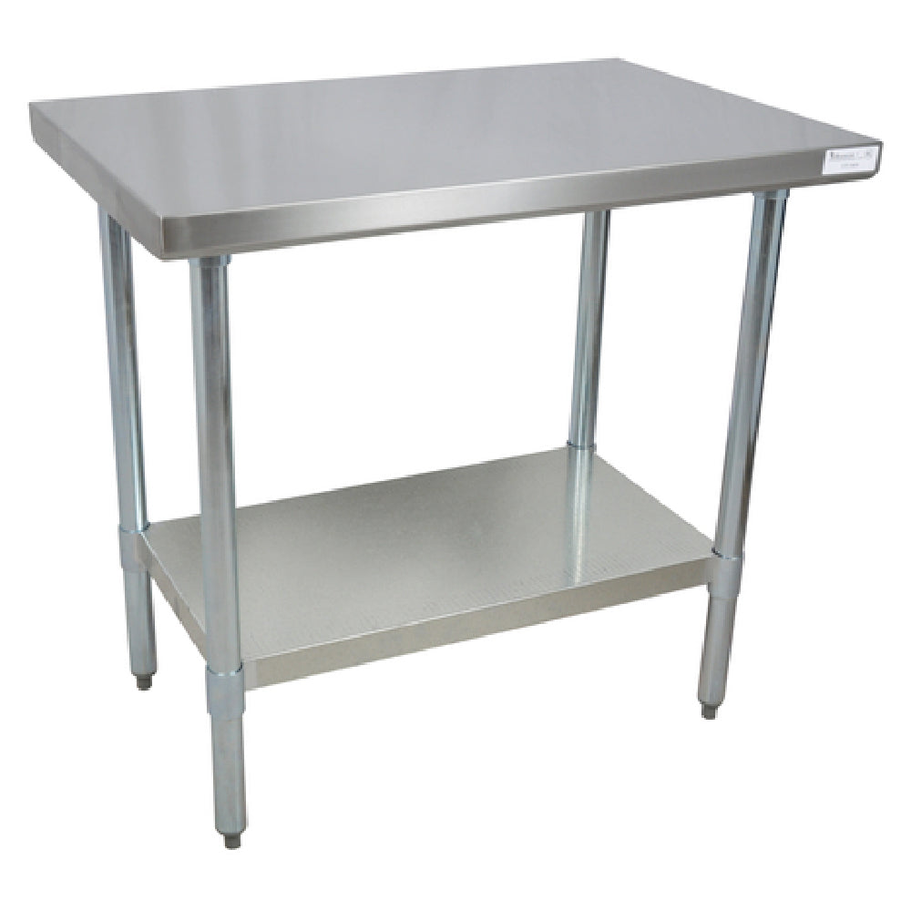 BK Resources CVT-7230 Work Table 72"W X 30"D X 34-3/4"H 16/304 Stainless Steel Top Reinforced With (2) 2" Rectangular Steel Tubing