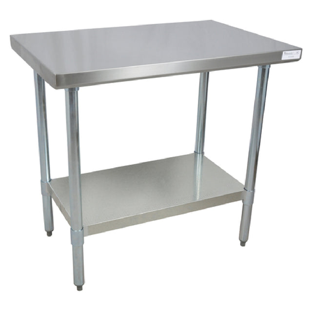 BK Resources CVT-3636 Work Table 36"W X 36"D X 34-3/4"H 16/304 Stainless Steel Top Reinforced With (3) 2" Rectangular Steel Tubing