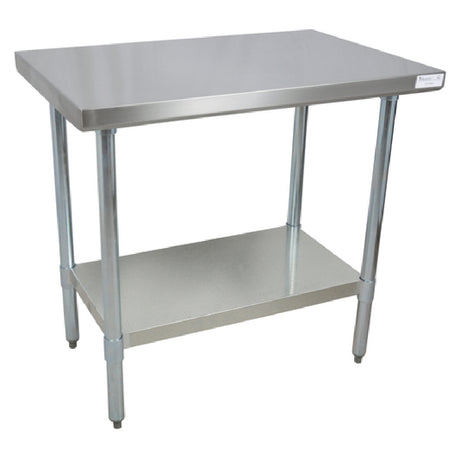 BK Resources CVT-3030 Work Table 30"W X 30"D X 34-3/4"H 16/304 Stainless Steel Top Reinforced With (2) 2" Rectangular Steel Tubing