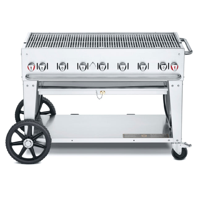 Crown Verity CV-MCB-48-SI BULK Mobile Outdoor Charbroiler LP Gas 46" X 21" Grill Area