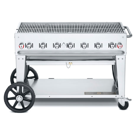 Crown Verity CV-MCB-48NG Mobile Outdoor Charbroiler Natural Gas 46" X 21" Grill Area