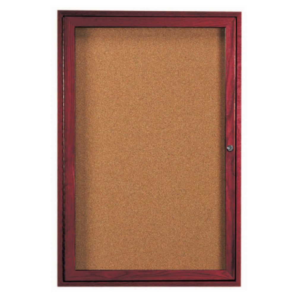 Aarco CBC4836R Red Oak Bulletin Board 36"W X 48"H Enclosed