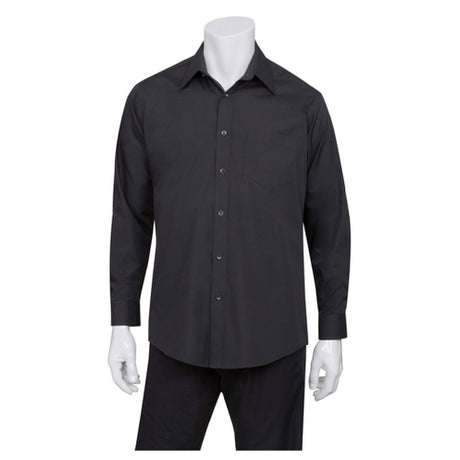 Chef Works D150BLKS Men's Essential Dress Shirt Long Sleeves Adjustable Cuffs