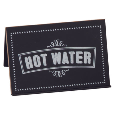 Cal Mil 3047-3 Chalkboard Tent Label 3"W X 2"D X 2"H Pre Printed "HOT WATER"