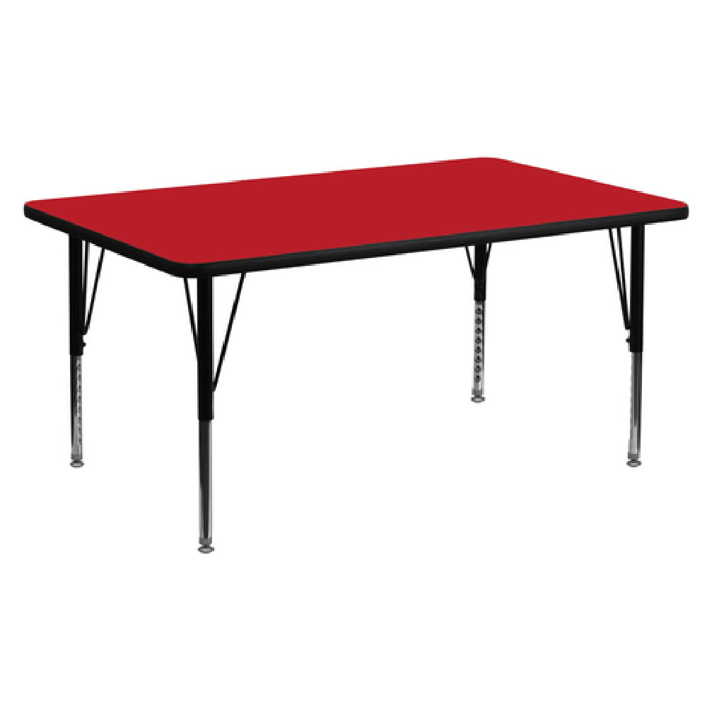 Flash Furniture XU-A2448-REC-RED-H-P-GG Activity Table 48"W X 24"D X 16-1/4" To 25-1/4" Adjustable Height