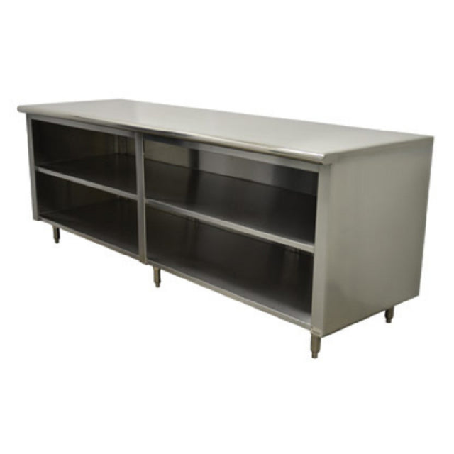 Advance Tabco EEB-SS-308M-X Special Value Economy Work Table 96"W X 30"D Open Front Cabinet Base With Mid-shelf