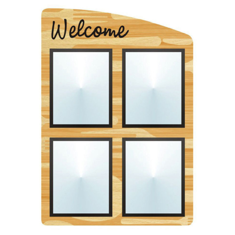 Hubert 53875 - Menu Board, 4-pocket, Wall-mount