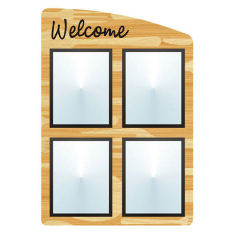 Hubert 53875 - Menu Board, 4-pocket, Wall-mount
