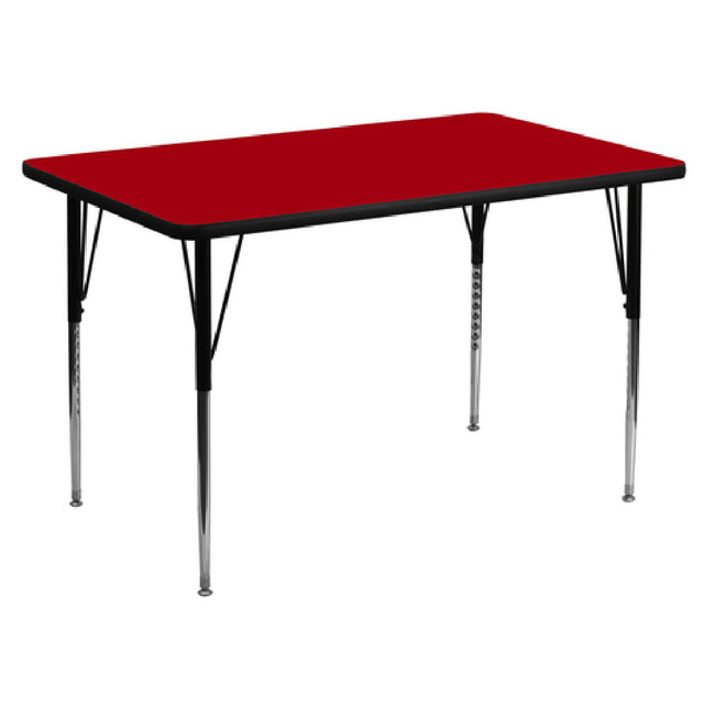 Flash Furniture XU-A3048-REC-RED-T-A-GG Activity Table 48"W X 30"D X 21-1/8" To 30-1/8" Adjustable Height