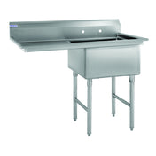 Hubert 29N-047 - Kratos® Compartment Sink, 23"W X 23"D X 12"H Bowl Size, (1) 24" Drain Board On Left