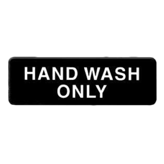 Thunder Group PLIS9333BK Information Symbol Sign 9" X 3" "Hand Wash Only"