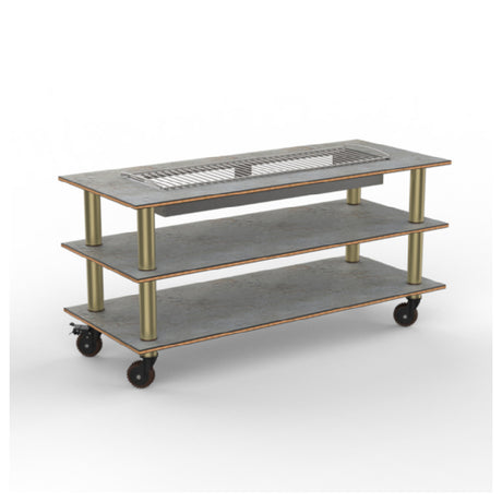 Steelite MGCMLD06GBXH - Modular Heat Table Grey Slate Brushed Brass Heavy D, 71.0" X 29.5" X 95.5"