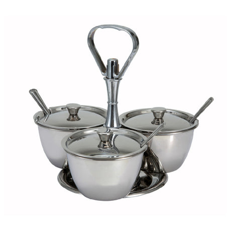 Winco RS-3 Relish Server (3) 8 Oz. Compartments Stainless Steel