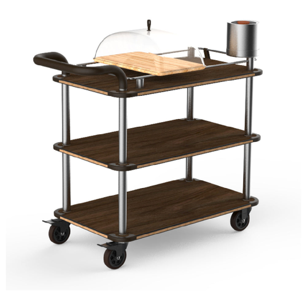 Steelite MGCRNX04WSXX Mogogo Buffet Solutions Roll'n Cheese & Wine Cart 41-1/2" X 21" X 40"H