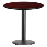 Flash Furniture XU-RD-30-MAHTB-TR18-GG Table 30" Dia. X 31-1/8"H Dining Height