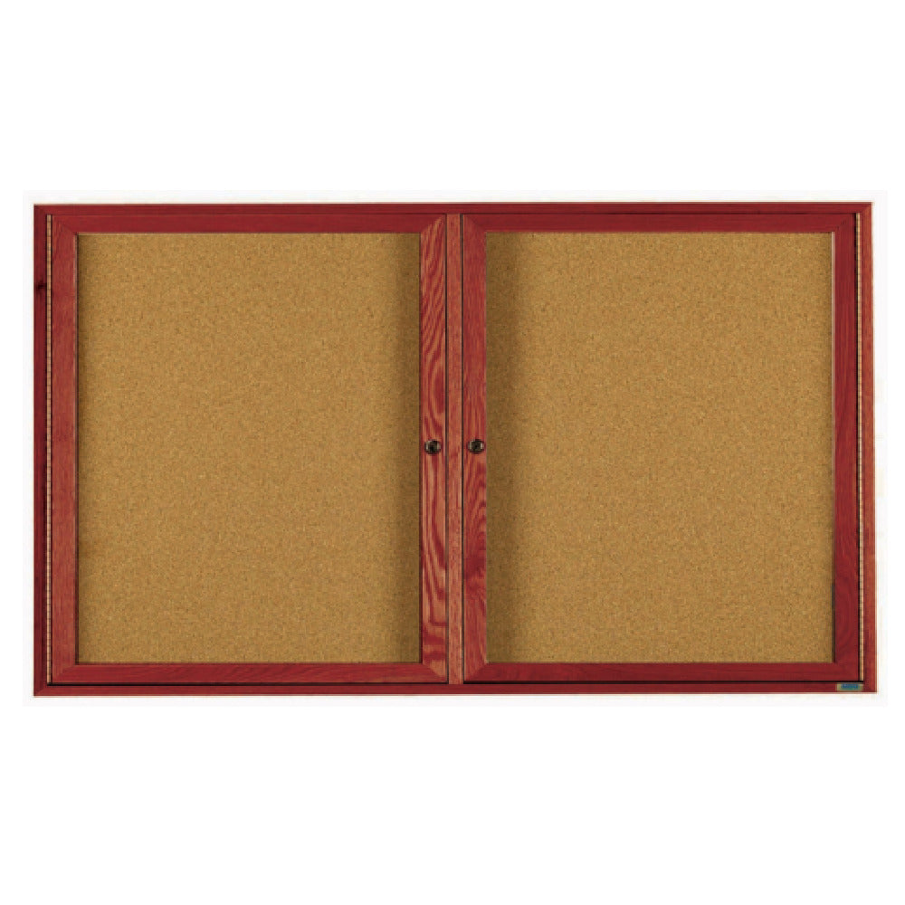 Aarco CBC3672R Red Oak Bulletin Board 72"W X 36"H Enclosed